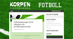 Desktop Screenshot of fotboll.korpenvanersborg.se